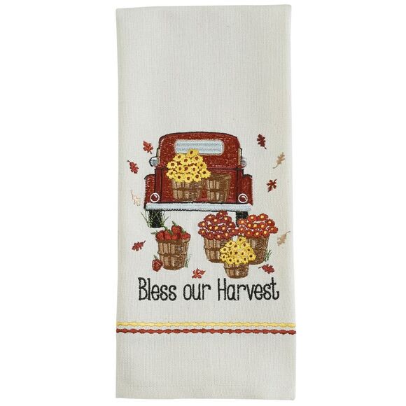 Park Designs Bless Our Harvest Pick Up Truck Embroidered Kitchen Dish Towel - Picture 2 of 6
